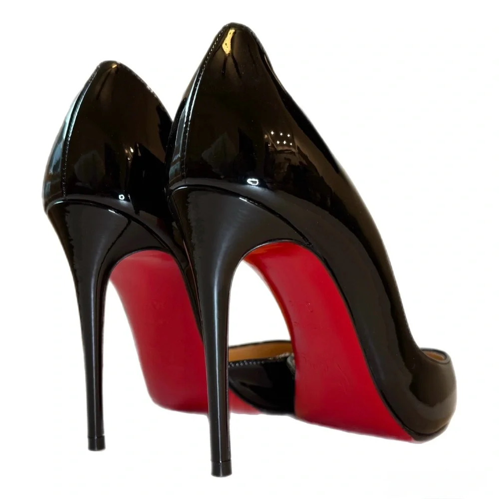 Christian Louboutin Iriza Glossy Black Heels with Iconic Red Soles - Picture 4 of 13
